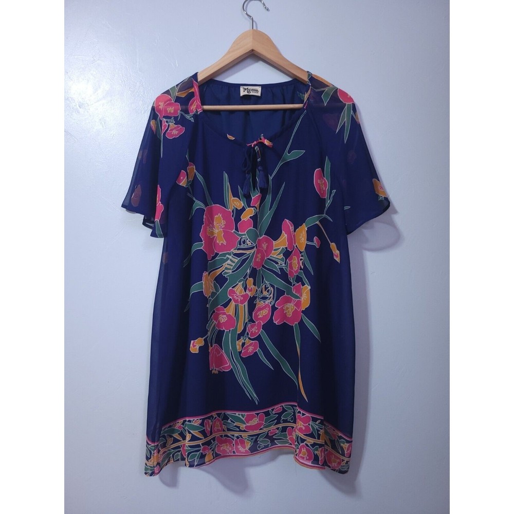Show Me Your Mumu Women's Cait Tassel Tunic Boquet Bundle Medium Blue